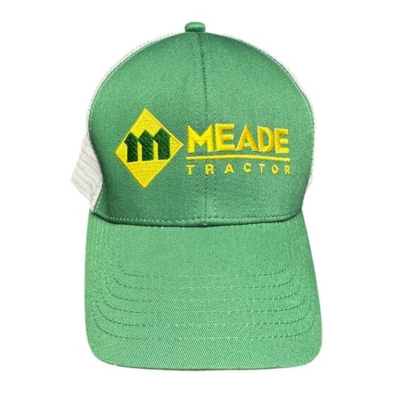 John Deere Meade Tractor Embroidered Logo Trucker Snap Back Hat One Size - Picture 1 of 6